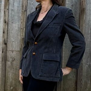 Dark Gray Vintage Corduroy Blazer